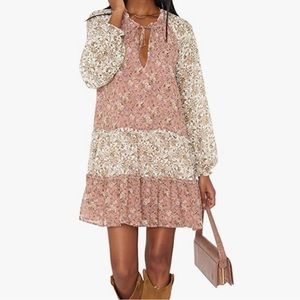 SHOW ME YOUR MUMU Birdie Mini Dress Floral Mix Print Size Medium